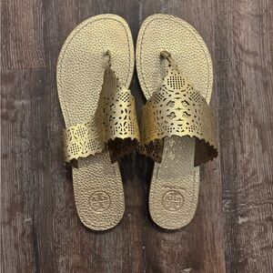 Tory Burch Gold Laser-Cut Sandals
